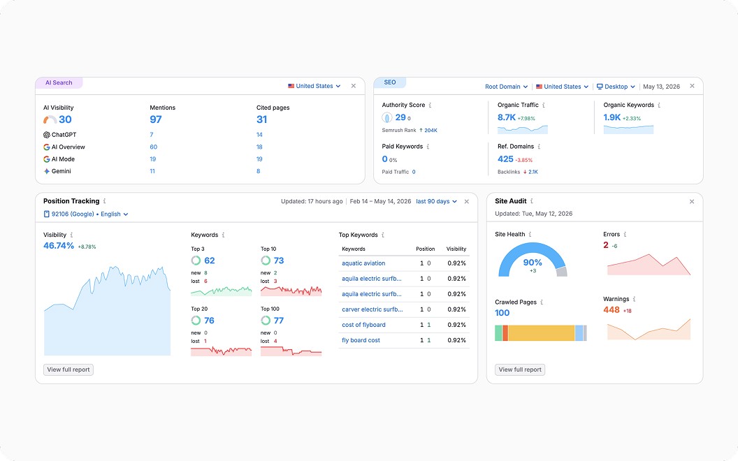 Driftline Co. search dashboard