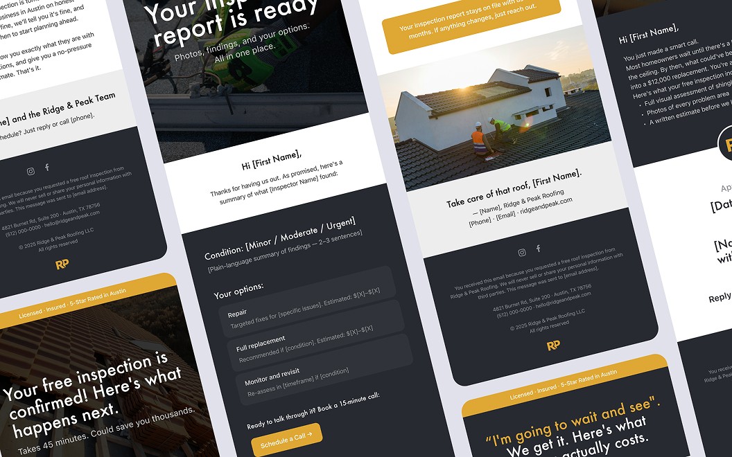 RP Roofing email sequence